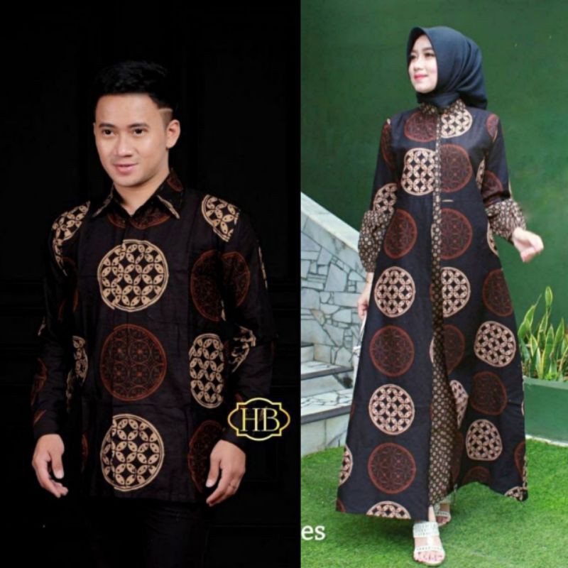  Couple  batik  gamis baloteli kemeja katun murah terlaris 