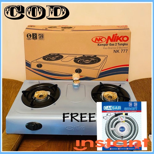 PAKET PROMO Kompor niko 2 tungku / NK 777 FREE SELANG REGULATOR MURAH