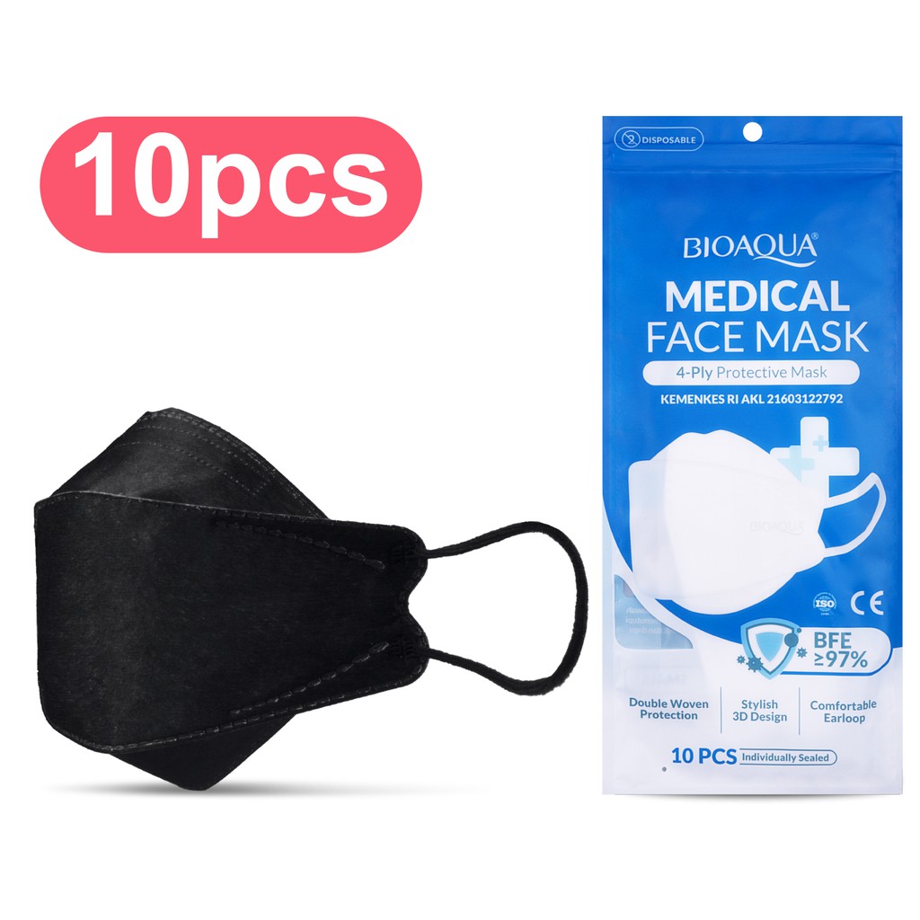 Masker KF94 Medis BIOAQUA individually sealed isi 10Pcs earloop