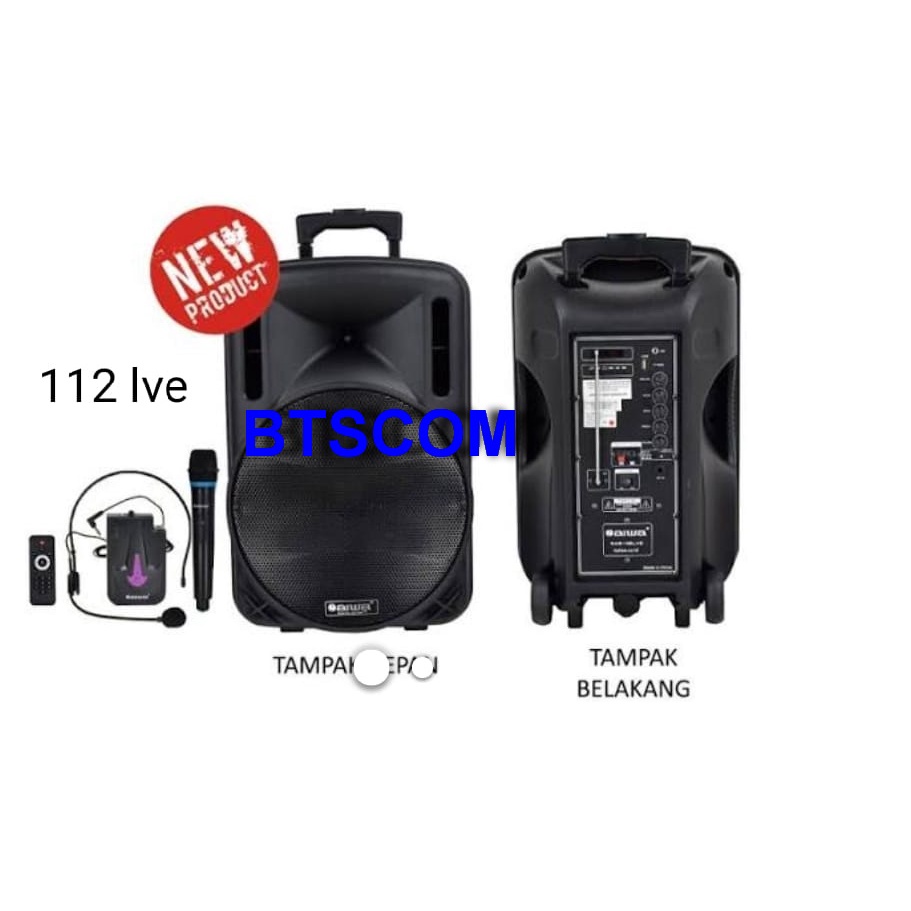 speaker portable meeting wireless Aiwa WAS 112 LVE/ 112LVE 12 inch