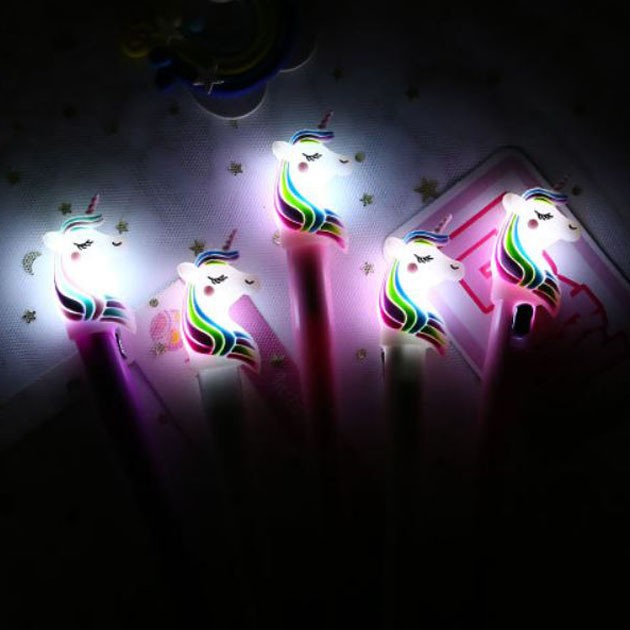 pen gel unicorn dengan lampu glow unicorn gel ballpoint (4B2) spe056