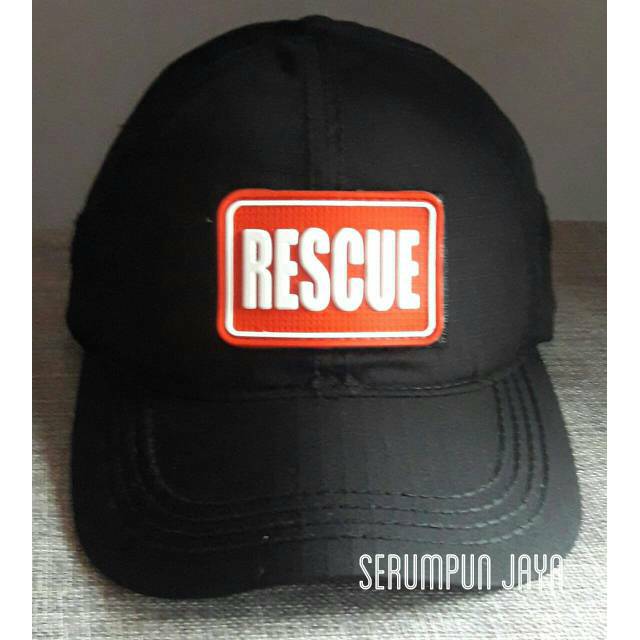 TOPI RESCUE - TOPI RESCUE VELCRO HITAM