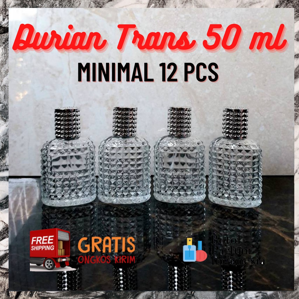 BOTOL PARFUM SPRAY KACA KOSONG 50 ML (DURIAN TRANSPARAN 50 ML)