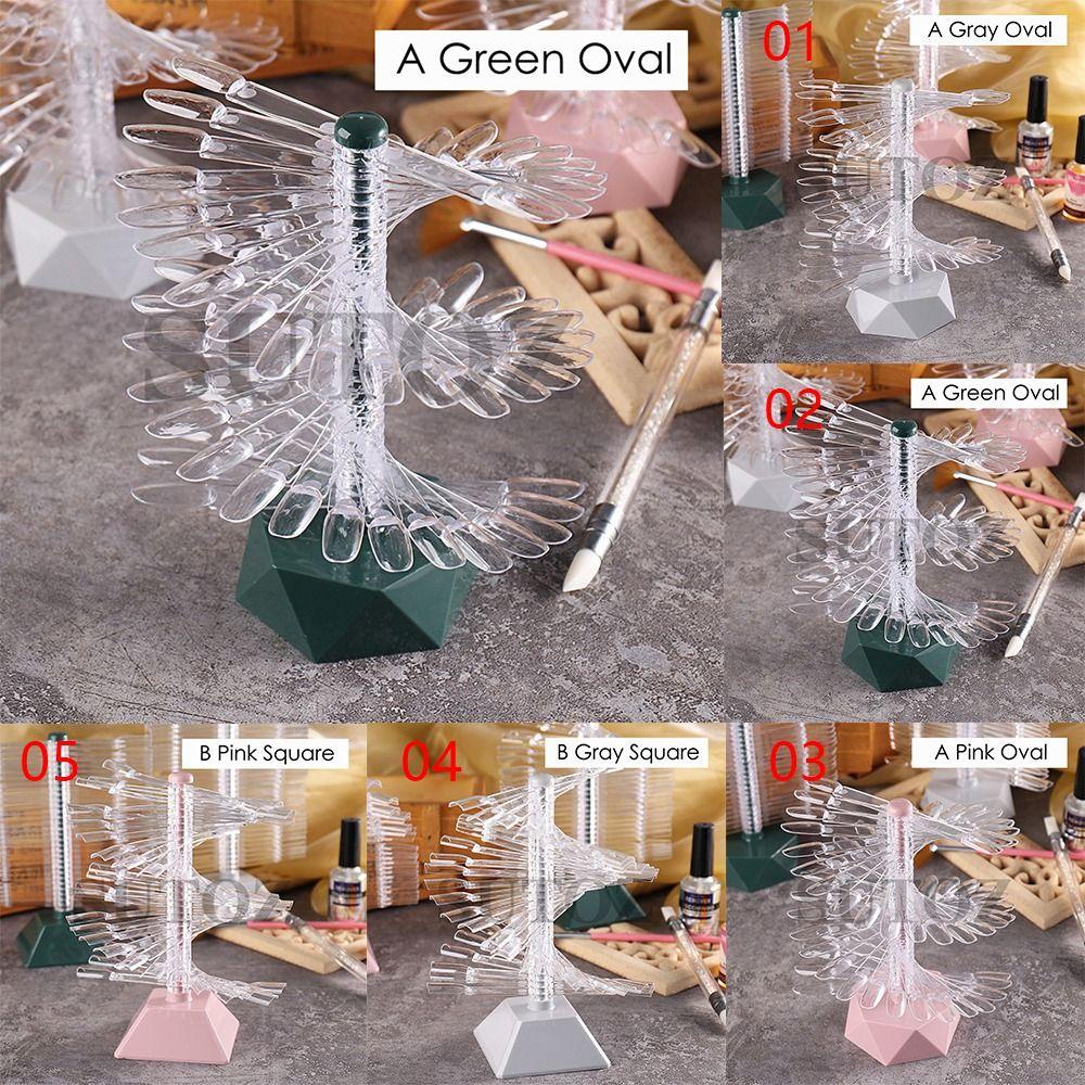 Preva 60paku Rak Goyang Paku Praktek Paku Oval Persegi Show Gel Polish Display Stand