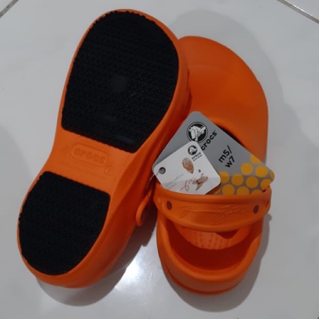 orange bistro crocs