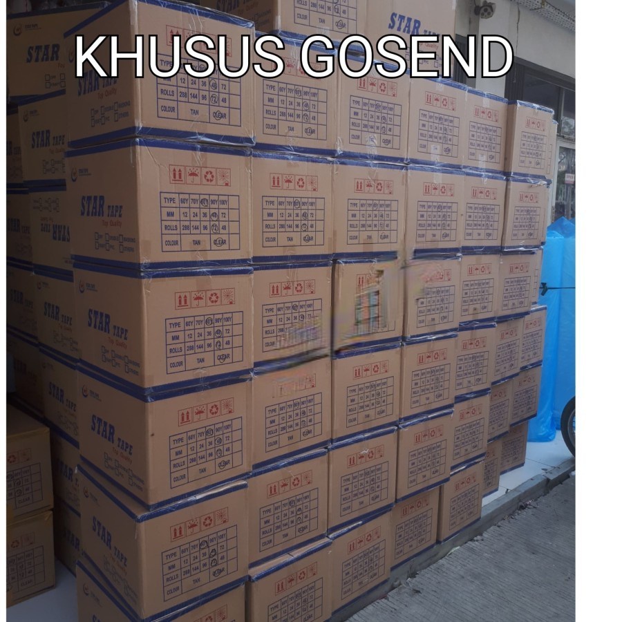 

GROSIR OPP Lakban Bening Coklat STAR 2inc 45mm×55yard DUS@72/Plakban