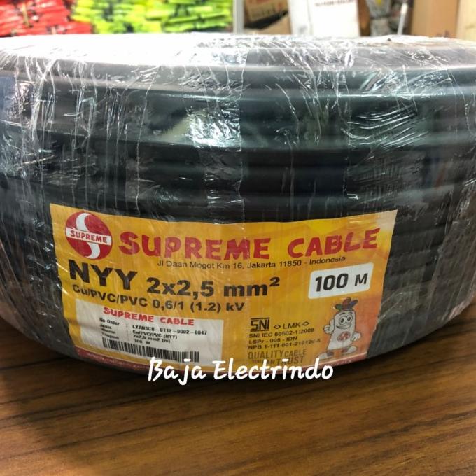 KABEL LISTRIK NYY 2X2,5MM SUPREME @ 50M TUNGGAL ISI 2 NYY 2X2,5 MM ada stock