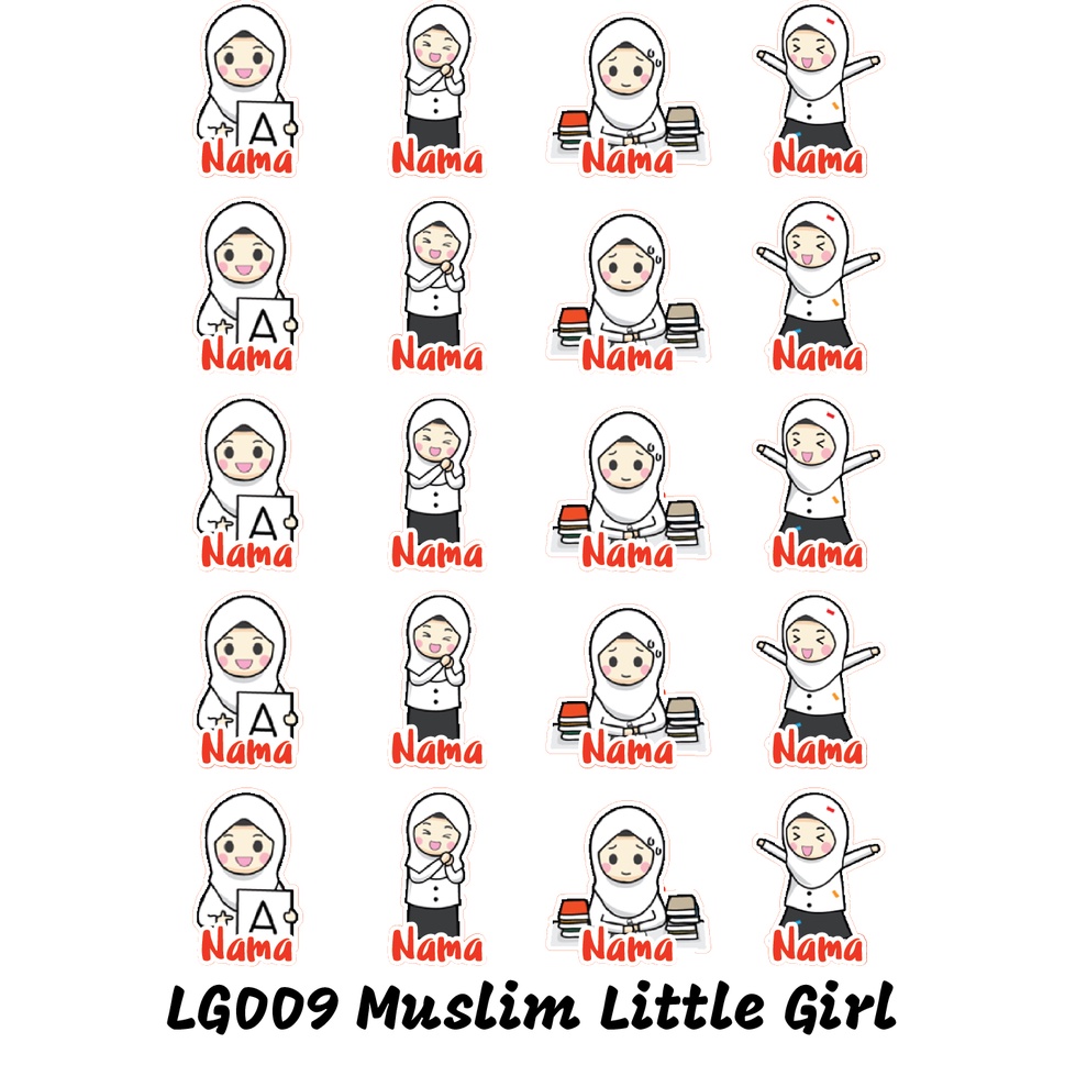 

Sticker Nama Cutting Label Waterproof Tahan Air Little Girl 09 (LG009)