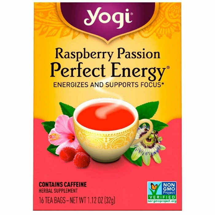 

Teh Yogi Tea Raspberry Passion Perfect Energy Support Fokus 16 x 2 Gram