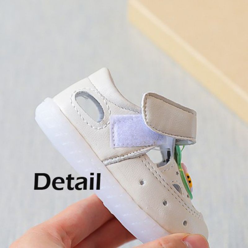Sepatu Bayi Bunyi Cit cit, Sepatu Lampu LED warna warni, Sound shoes