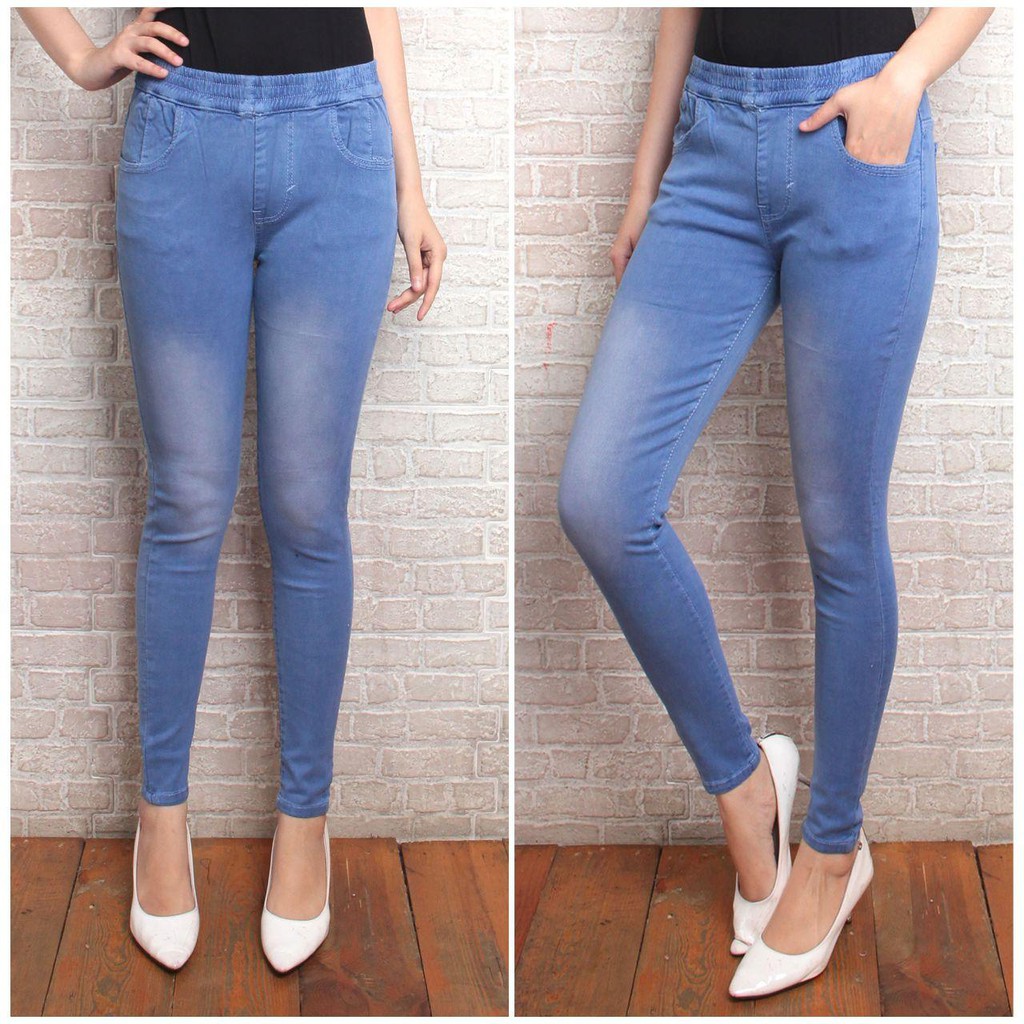 JEGGING LEGGING JEANS STRECT PINGGANG FULL KARET / LEGGING JEANS / JEGGING ORI STRECT