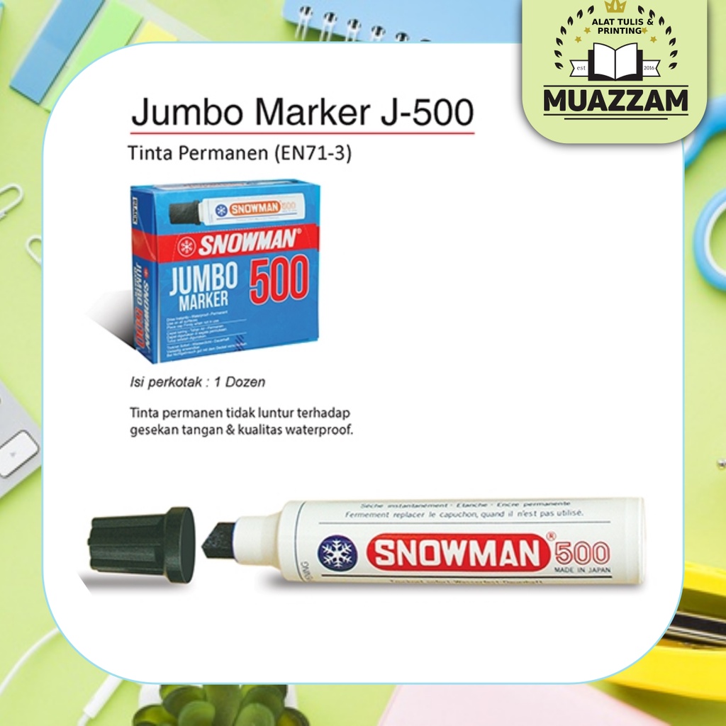 

Snowman Spidol Jumbo Marker J-500 - Hitam