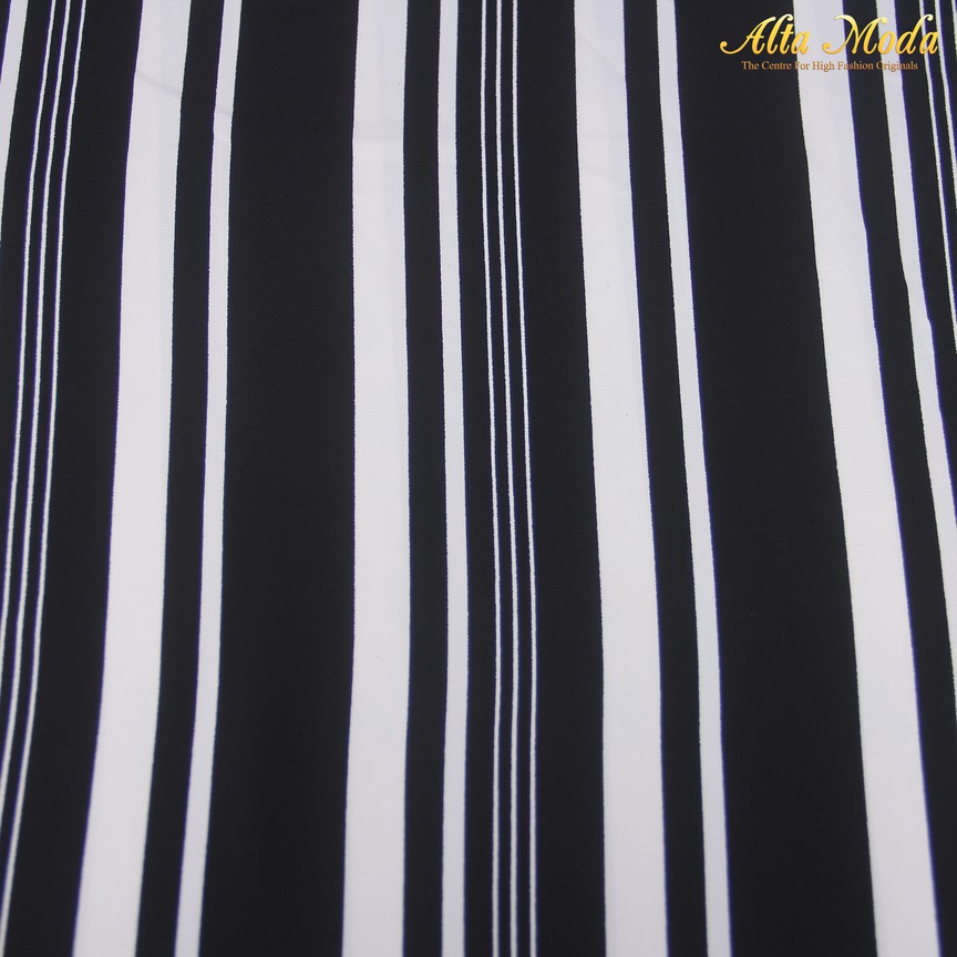 

Alta Moda Heavy Cady Stretch Zara Stripe Besar Hitam Putih (1M)