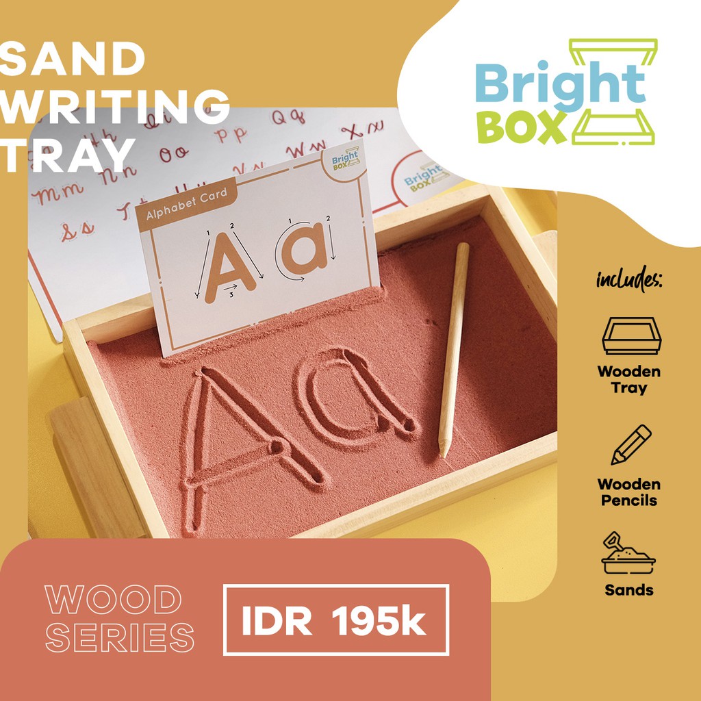 Mainan Sensori - SAND WRITING TRAY - WOODEN SERIES