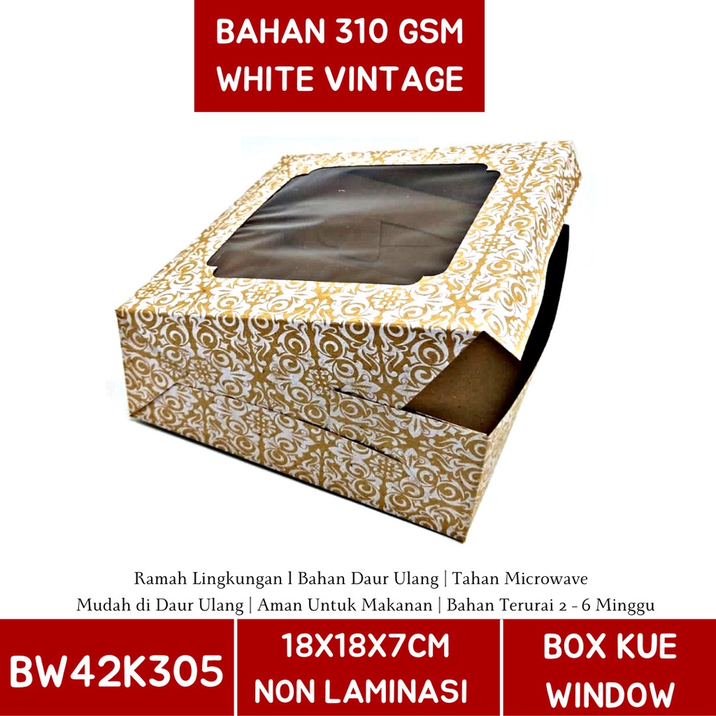 Box Nasi Catering Dus 18x18 Dus Nasi Window (BW42K35-18X18X7 Cm)