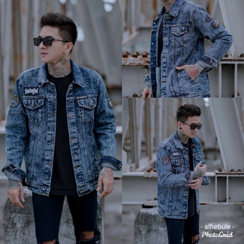 Jaket Jeans Pria Jaket Jeans Denim Jaket Jeans Bordir Terbaru ORIGINAL THE BOJIEL
