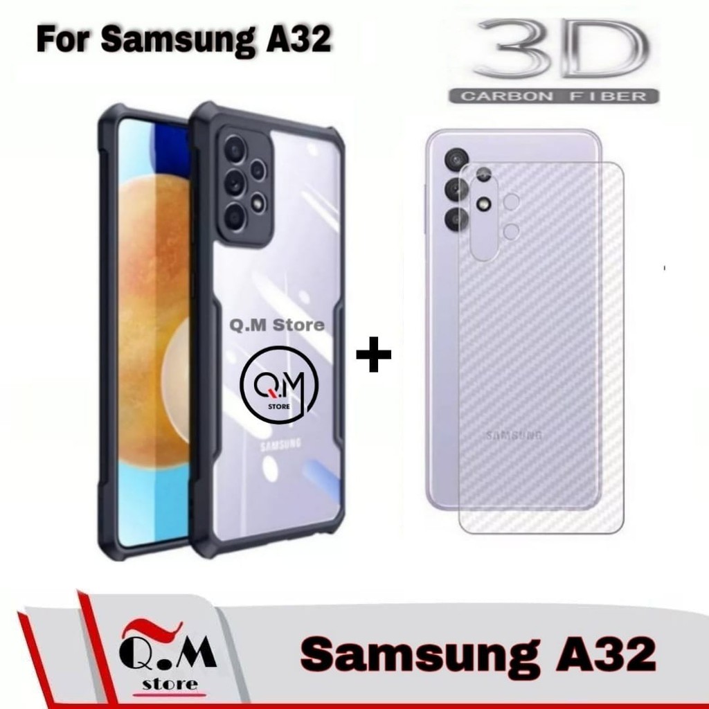 Case Samsung A32 Samsung A52 Samsung A72 Softcase Transparan Shockproof Back Cover Casing + Garskink