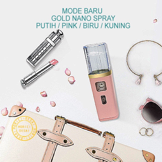 Mode Baru Gold Nano Spray Pelembab Wajah Handheld USB Semprotan Nano