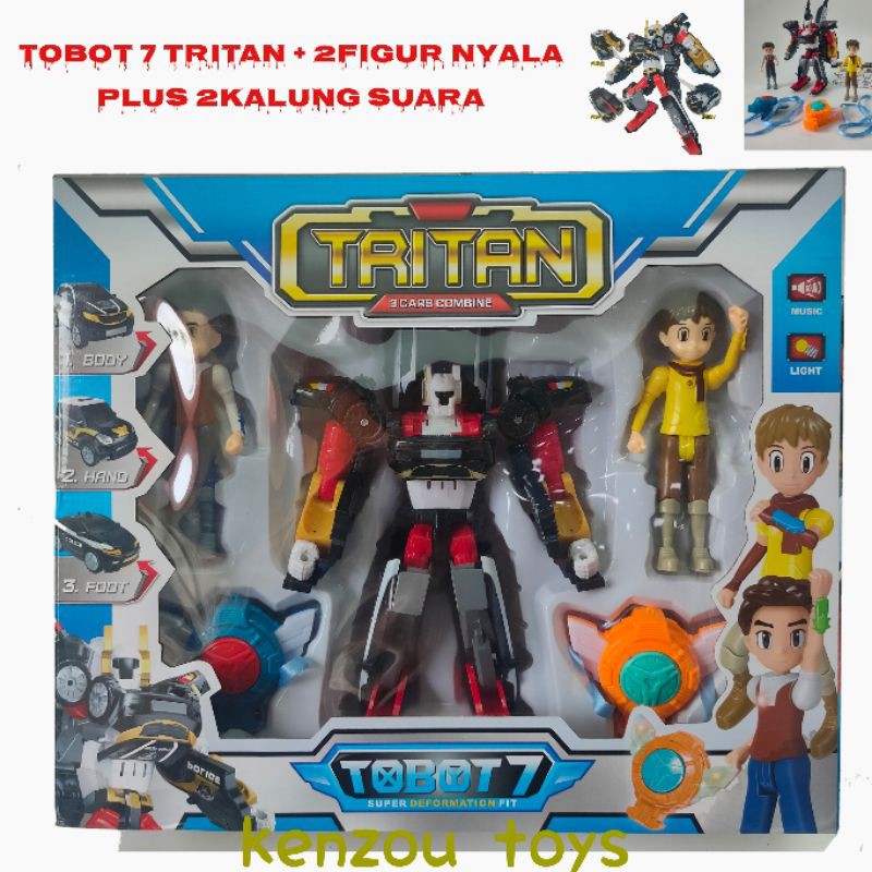 Robot Tobot7 tritan set 2figur led plus 2kalung suara