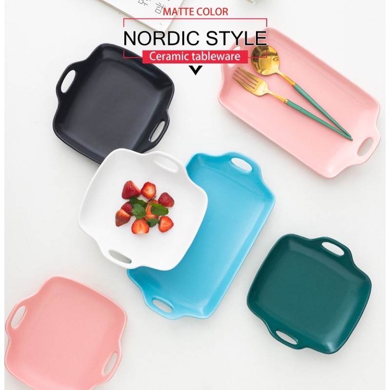 Piring kreatif Nordic Matte Keramik / Baking tray piring saji keramik