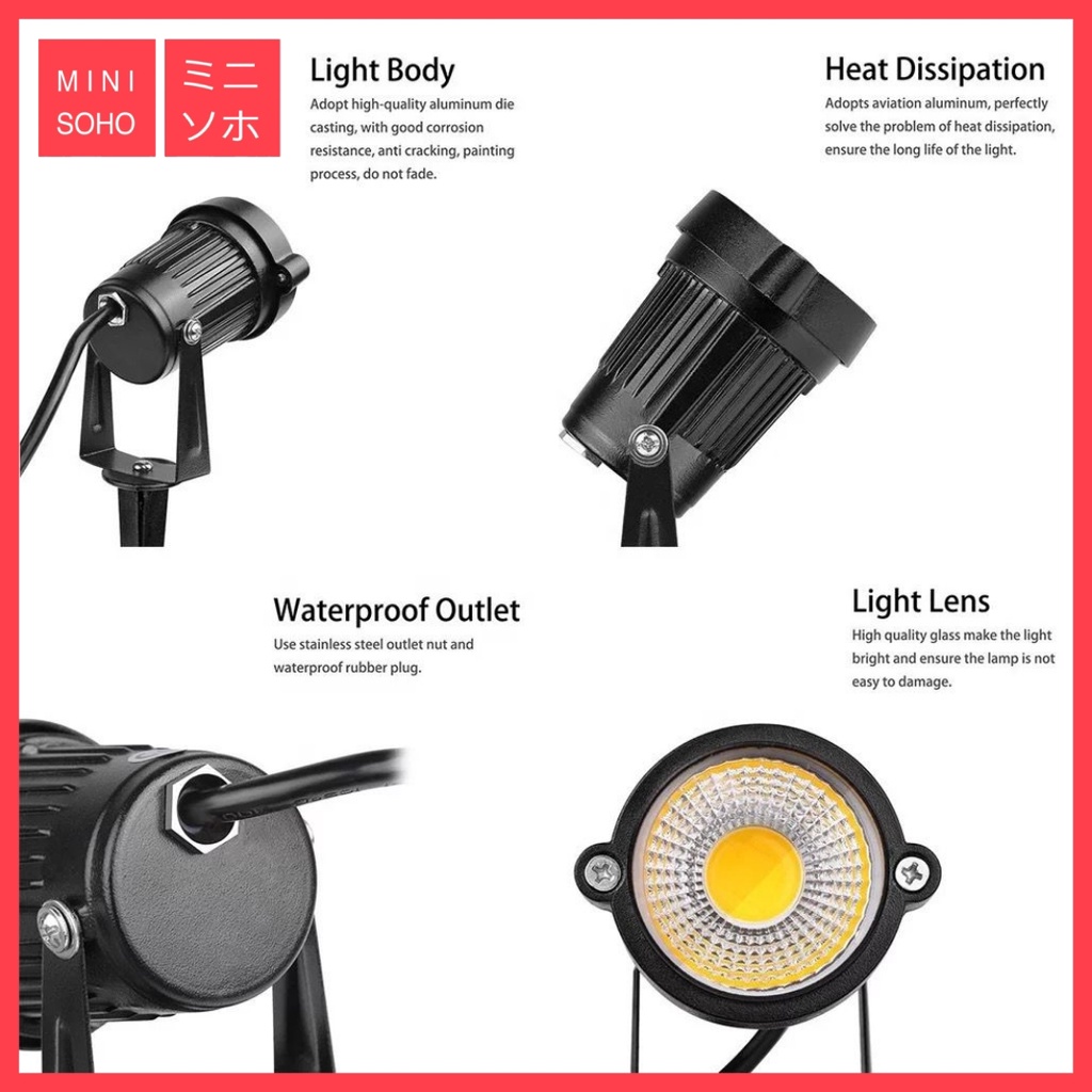 Lampu LED COB Taman Halaman Teras Outdoor Sorot 5W Watt Tancap Plafon Spot Spotlight Garden Park Light Lamp