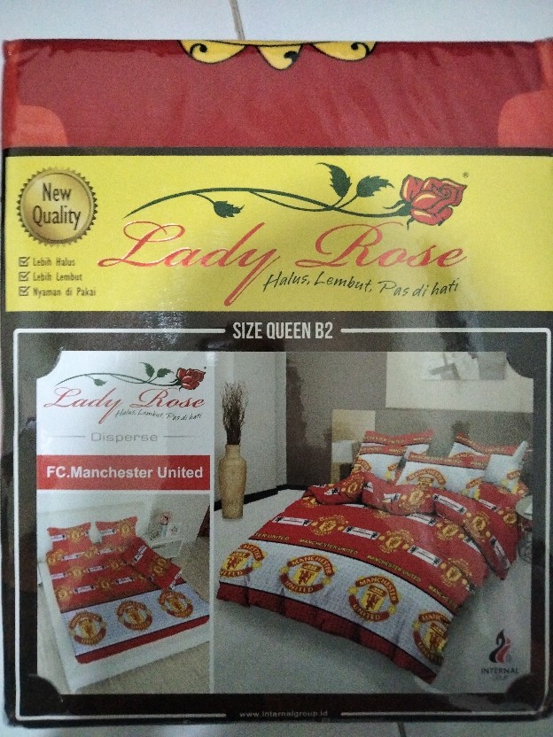 Sprei Lady Rose 3d 180 160 120 100 Manchester United, Chelsea, New Juventus, Barcelona, Army, Arrow