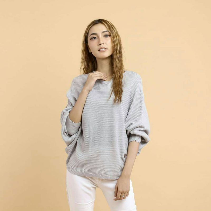 Blouse Batwing Oversize Lasperal Knit Batwing Kalong / Atasan Rajut Jumbo Wanita Outerwear