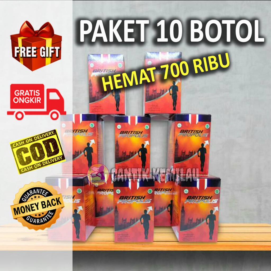 BRITISH PROPOLIS, Paket 10 Botol, Obat Asam Urat, Obat Diabetes, Promil, Obat Wasir, BP-P10