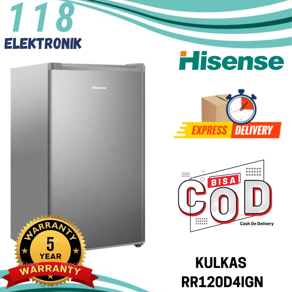 FREE ONGKIR Kulkas 1 Pintu Hisense 91L RR120D4IGN-RR125D4IGN Garansi Resmi