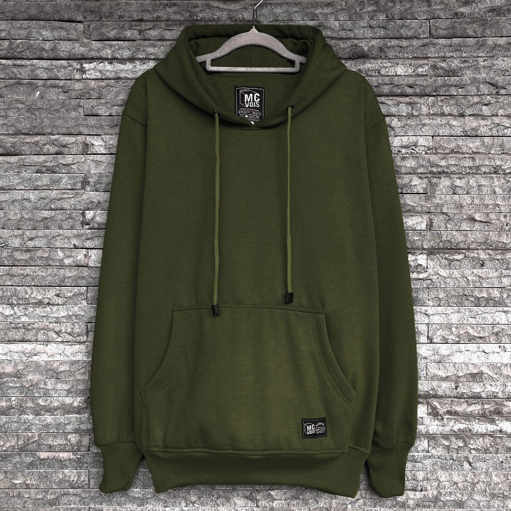Mcvois Sweater Hoodie Polos Pria Wanita Switer Cewek Cowok-Fleece Army