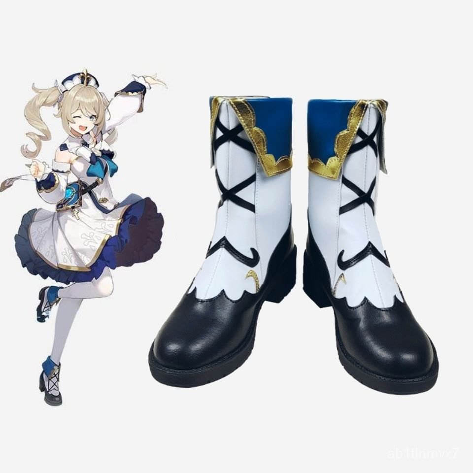 Game Genshin Impact Barbara Cosplay Shoes Boots Shining Idol Deaconess Halloween Costume