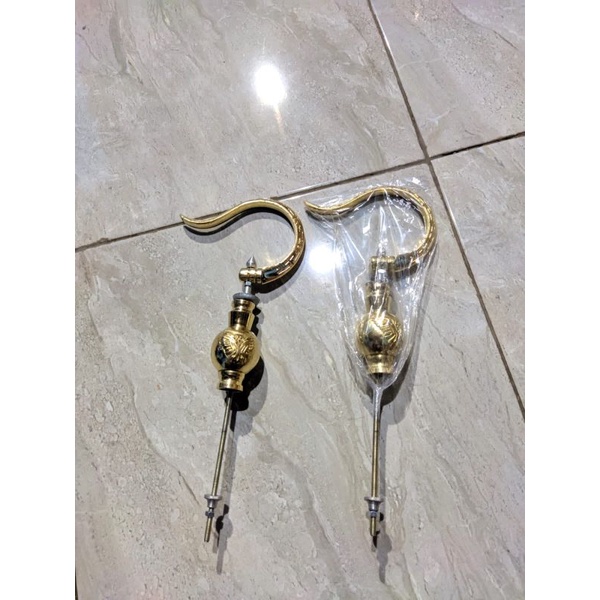 Gantungan Sangkar Burung Fullset Cungkok Gold + Pion Daun Gold