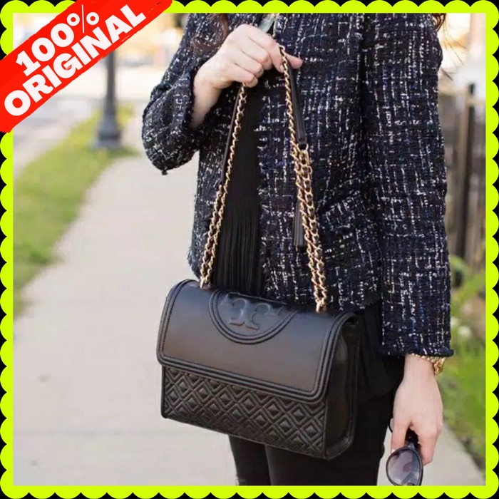 tas wanita Tas Wanita Tory Burch Flemming Medium Ori Premium FR04 TB - Black Tas wanita best seller 