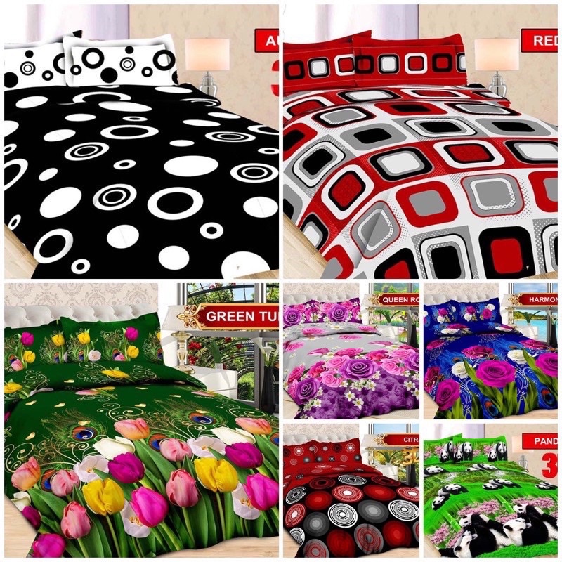 (BISA COD) SPREI BONITA DISPERSE 3D UK 180*200 CM ANTI LUNTUR