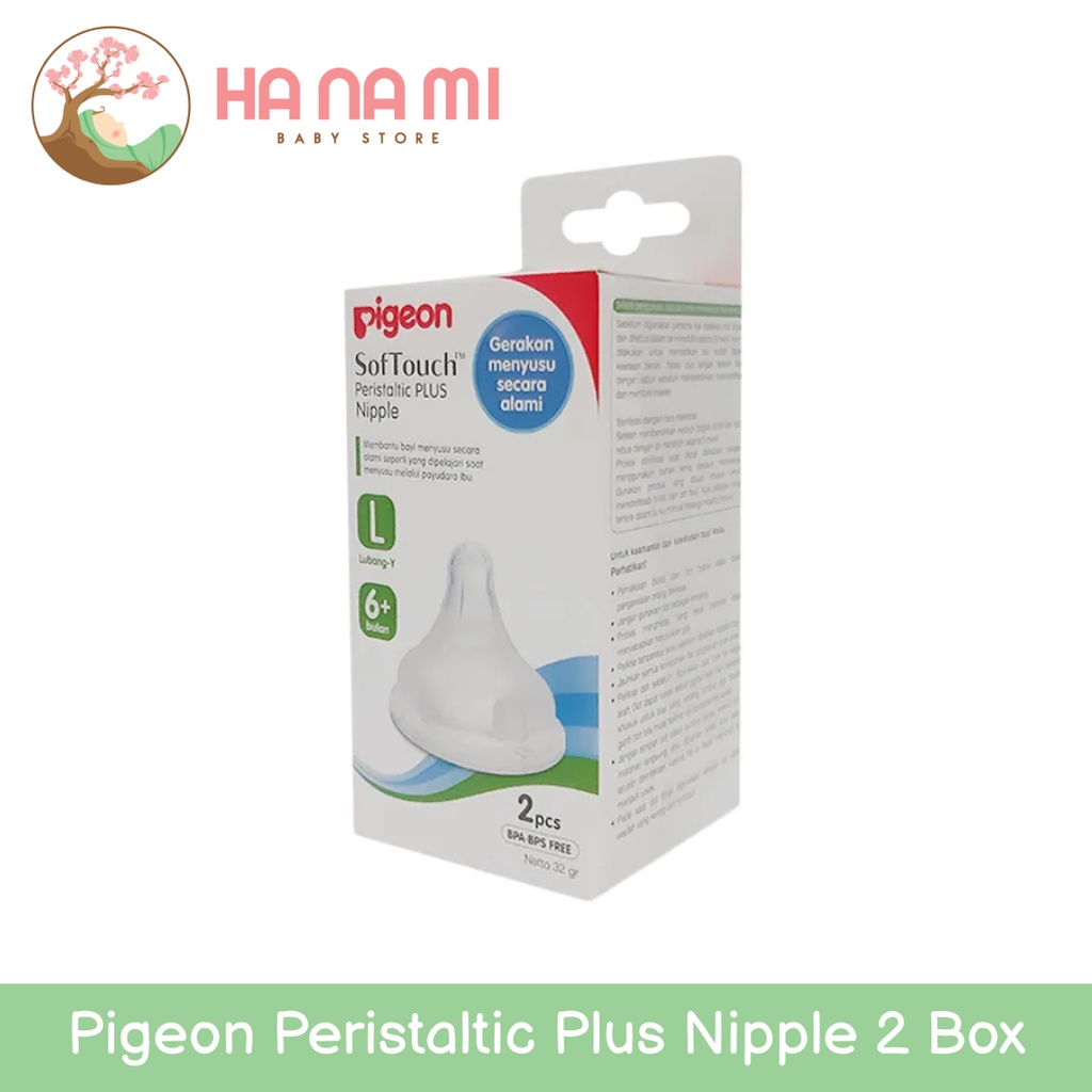 Pigeon Peristaltic Plus Nipple 2 Box - Dot Pigeon SS/S/M/L