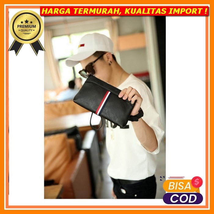Cluth 023 - Clutch Bag Pria Kulit Import Premium Asli Branded Tas Genggam Tas Tangan Pria Import Ter