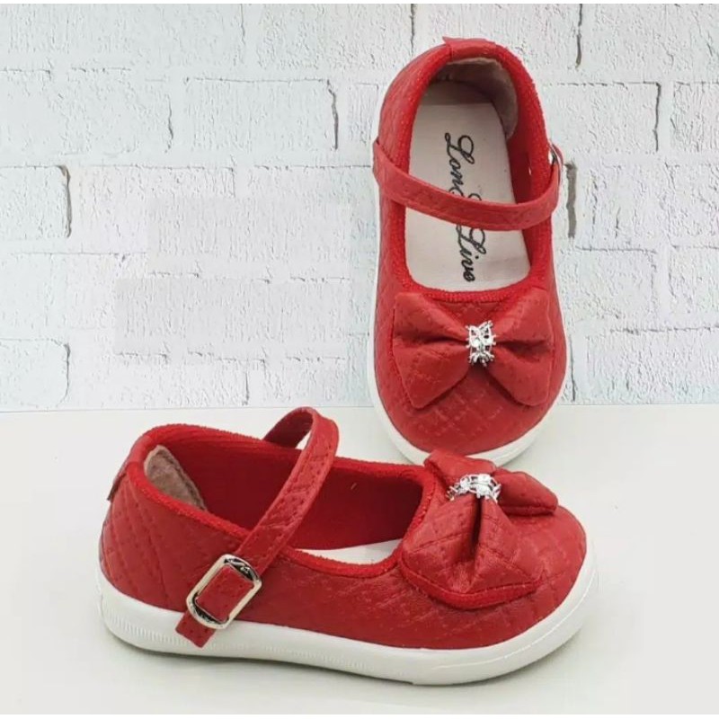 sepatu anak perempuan slip on model pita size 22-25