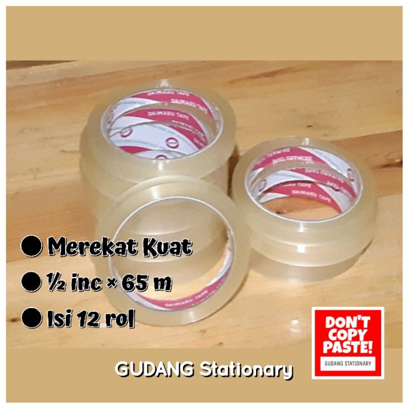 Selotip Bening ½&quot; DAIMARU TAPE [ 12 buah ]