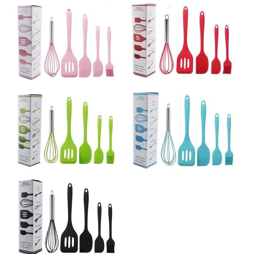 Spatula Silikon Set 5pcs Tahan Panas / Alat Masak Sutil Silikon Non
Stick Cooking Tools / Peralatan