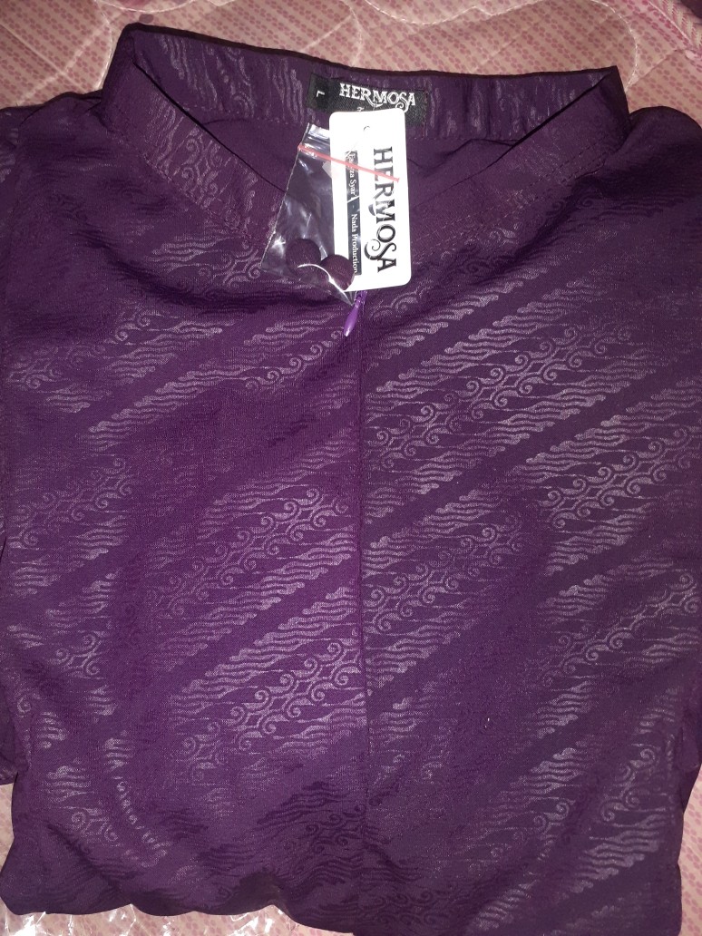 Gamis Hermosa Ory batik Parang Ungu Dan Navi  Umbrella 4m