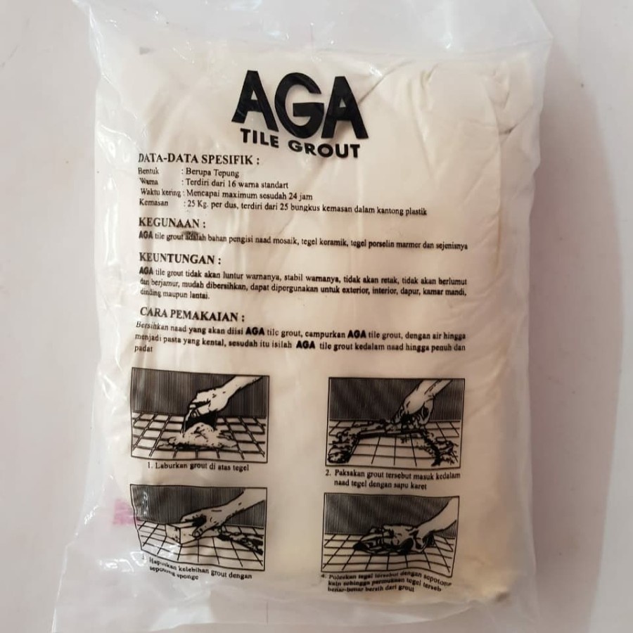 Jual SEMEN NAT KERAMIK WARNA CREAM OKER LANTAI TILE GROUT AGA 1 Kg Shopee Indonesia