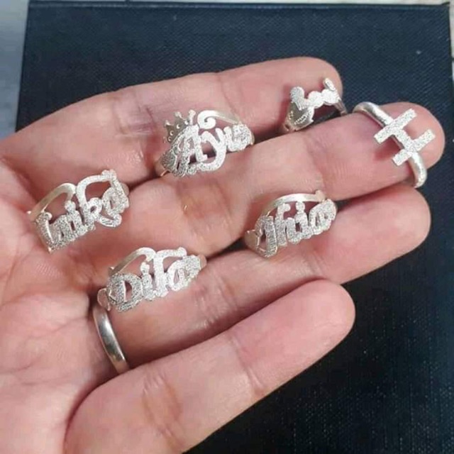 Cincin request nama perak asli