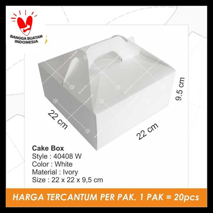 

0 Dus Kue, Box Kue, Cake Box, Gift Box, Kado, Souvenir # 40408 W - Putih