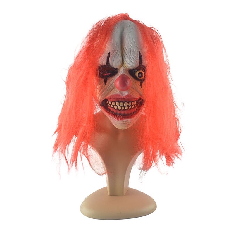 TOL-12 topeng latex karet full head kepala badut clown halloweeen mask