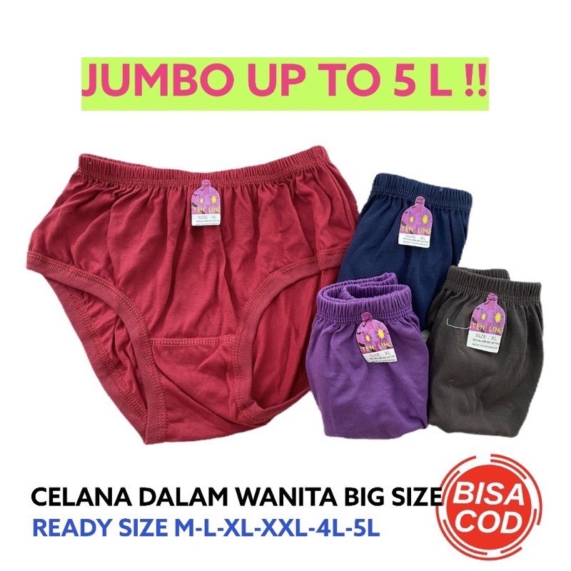 1 Lusin Celana Dalam CD Cawet Kancut Wanita Perempuan Cewek Jumbo Big Size Bahan Adem Motif Import