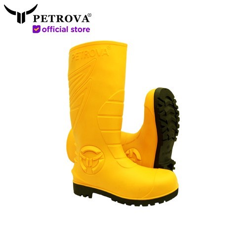 Petrova - Sepatu Boots Ultimate Yellow Size 42 - PVC Steel Toe Cap Anti Static