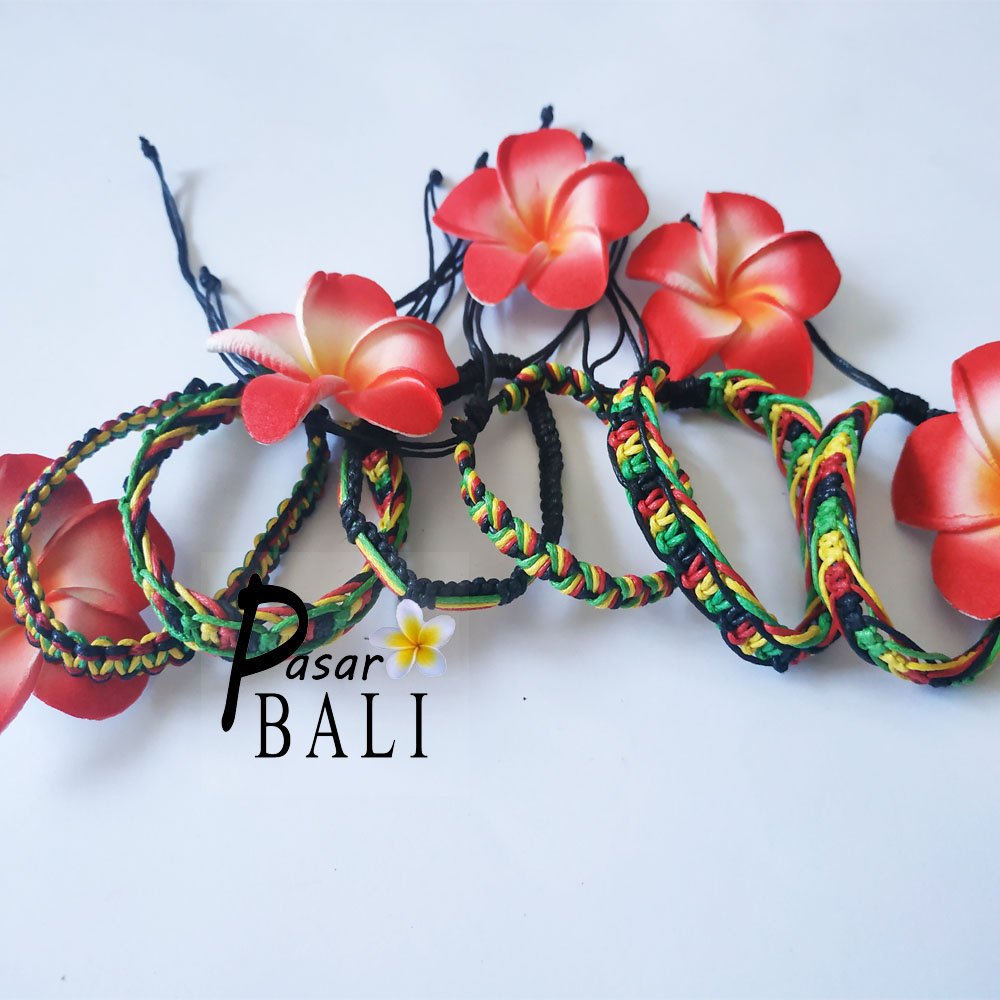 Gelang Tali Unik Warna Rasta Ecer