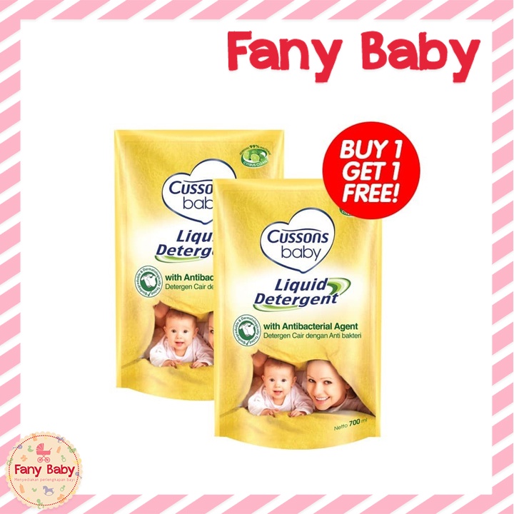 CUSSONS BABY LIQUID DETERGENT ANTIBACTERIAL POUCH 700ML BUY 1 GET 1