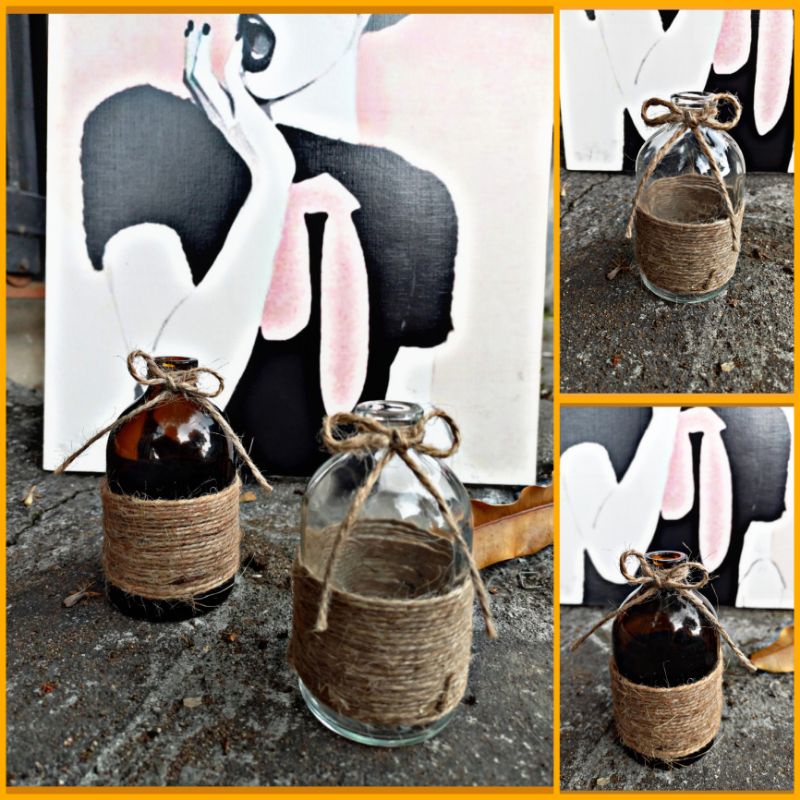 Vas mini vas bunga kering vas rustic vas aesthetic dried flowers botol kaca aesthetic