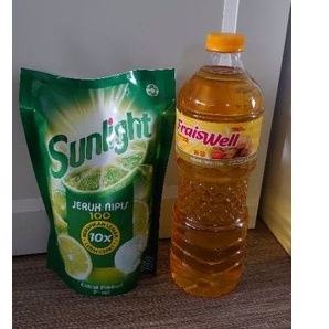 

Paket Sunlight cair dan minyak goreng 1ltr